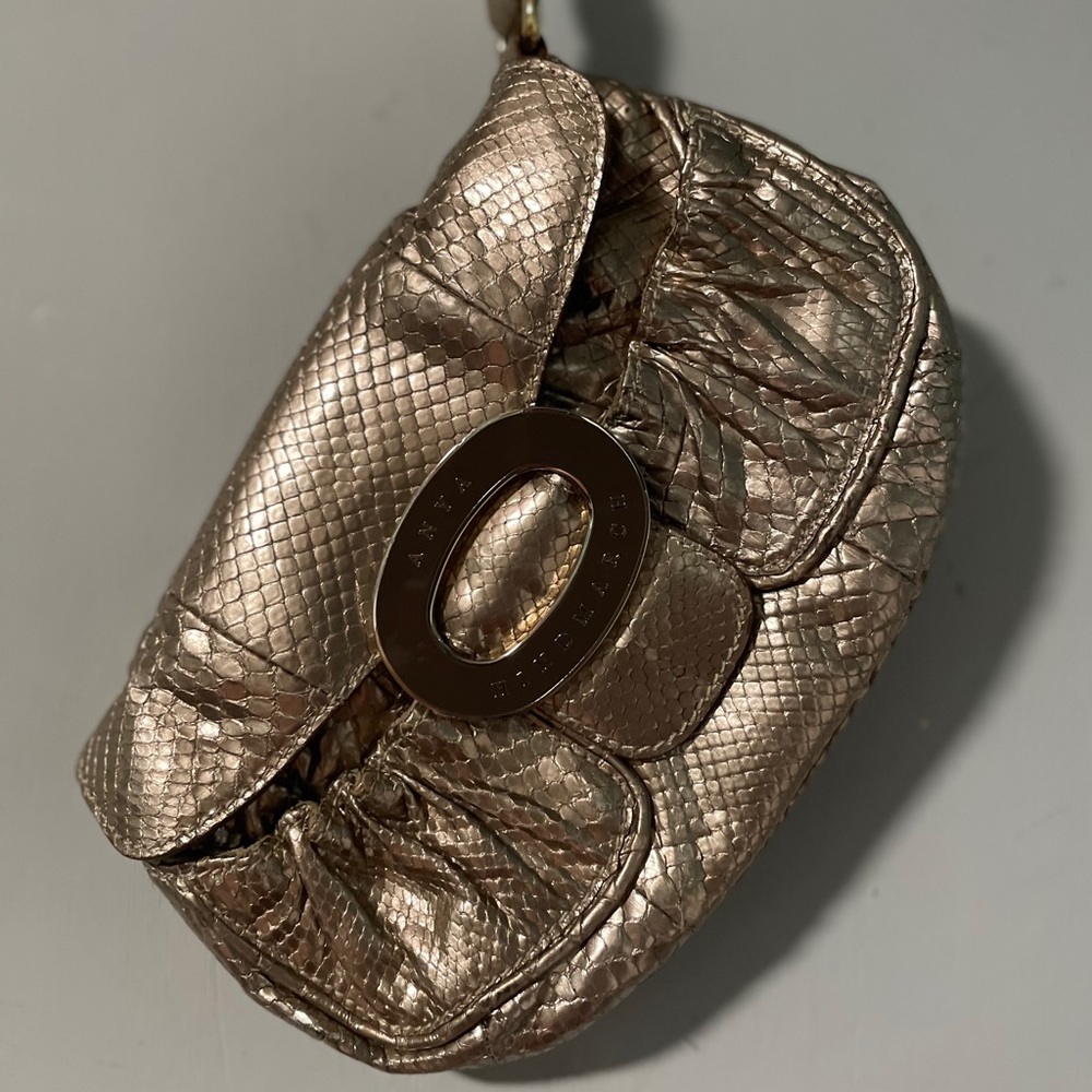 Anya Hindmarch copper small bag wristlet